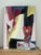 Vintage Oil on Corkboard For Sale - Image 4 of 4