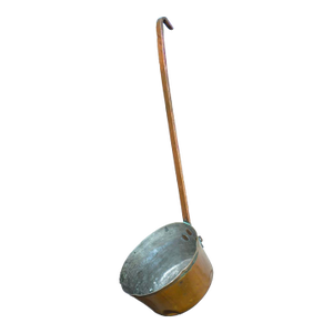 Large Copper Tin Lined Ladle Rustic European