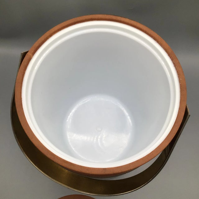 Georges Briard Ice Bucket Egyptian Motif Insulated Brown Swede For Sale In Sacramento - Image 6 of 13