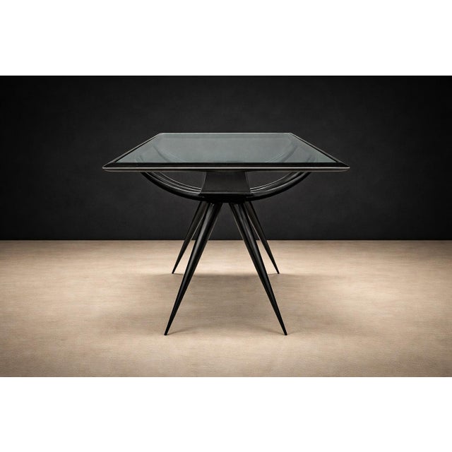Wood Side Table in Hardwood & Glass, Giuseppe Scapinelli, 1950s For Sale - Image 7 of 8