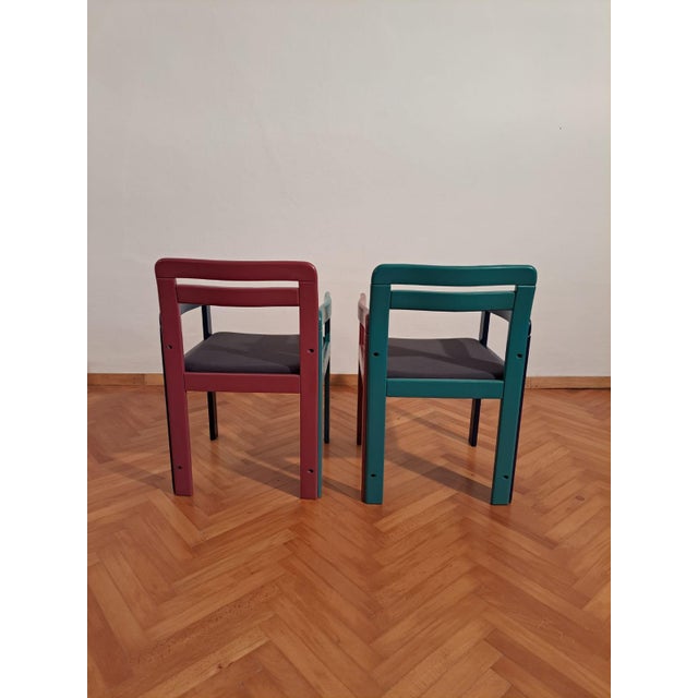 Set of Vintage Dining Chairs, 1980s For Sale - Image 3 of 6