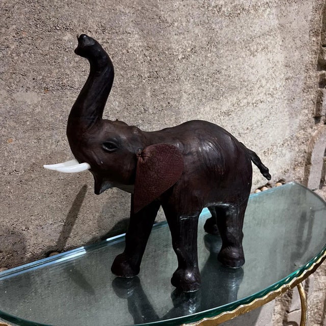 1960s Leather Elephant Table Sculpture For Sale In San Diego - Image 6 of 12