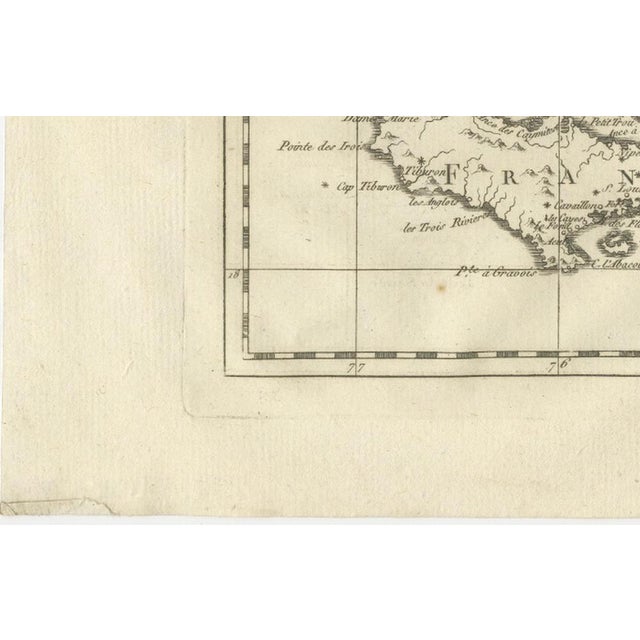 Map of French and Spanish Antilles with Hispaniola St Domingue by Rigobert Bonne, 1780s For Sale - Image 9 of 12