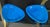 Mid-Century Modern Mid Century Italian Blue Dyed Alabaster Ashtrays Catchalls Made in Italy - A Pair For Sale - Image 3 of 7