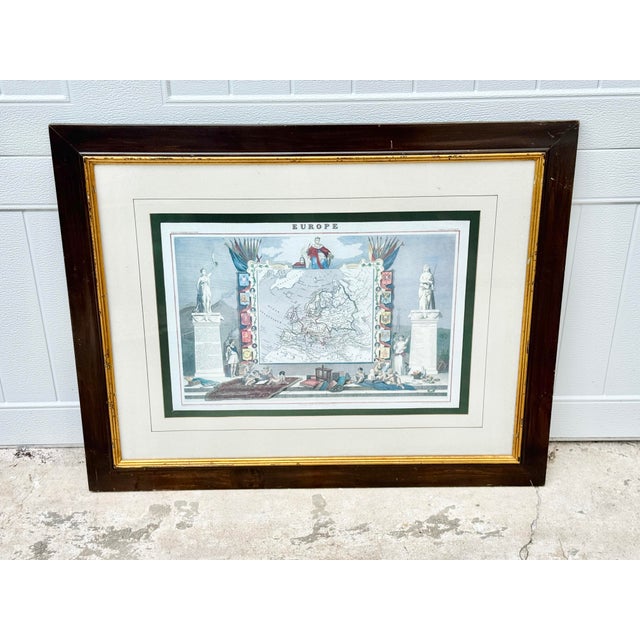 Vintage Framed Soicher Marin “Europe” Print For Sale