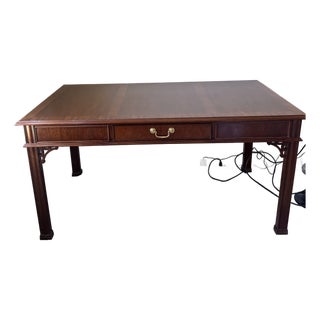 Councill Solid Mahogany Chippendale Style Executive Desk For Sale