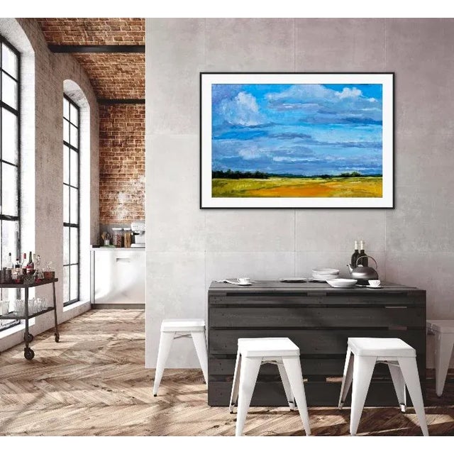 Textile Cloudscape Impressionist Style Original Oil Painting by Lisa Haas For Sale - Image 7 of 8