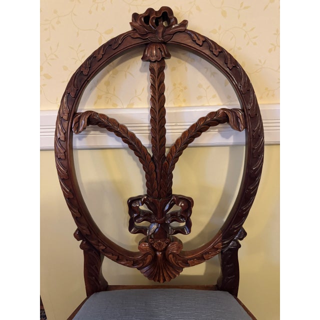 Antique English Mahogany Dining Table & 14 Chairs, Expands to Seat 14 For Sale - Image 14 of 18