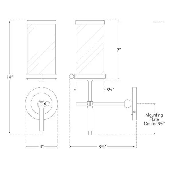 Visual Comfort Thomas O'Brien for Visual Comfort Signature Bryant Bath Sconce in Antique Nickel with White Glass For Sale - Image 4 of 4