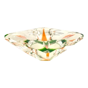 Large Heavy Faceted Mid Century Modern Vintage Hand Cut Mariano Ashtray