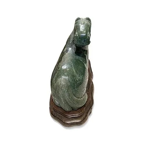 Asian antique Horse is made out of Jade Stone. It is all hand carving. There are minor scratch/chip at the back. But it is...