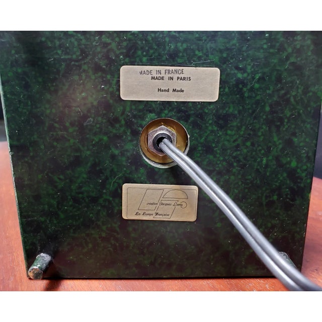 1980s 1980's French Faux Marble Lamp Designed by Jacques Lamy For Sale - Image 5 of 7