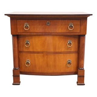 Henredon Furniture Solid Mahogany Traditional Empire Style 32" Three Drawer Nightstand 4901-06-3619 For Sale