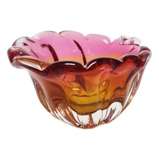 Decorative Bowl by J. Hospodka for Chribska Glassworks, Czechoslovakia, 1960s For Sale