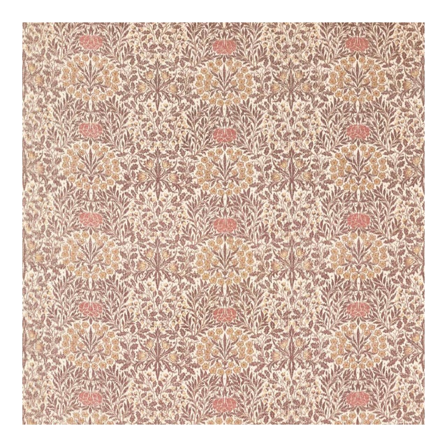 Morris & Co. Daisy & Oak Warp Print Fabric in Chestnut/Primrose - a sample For Sale