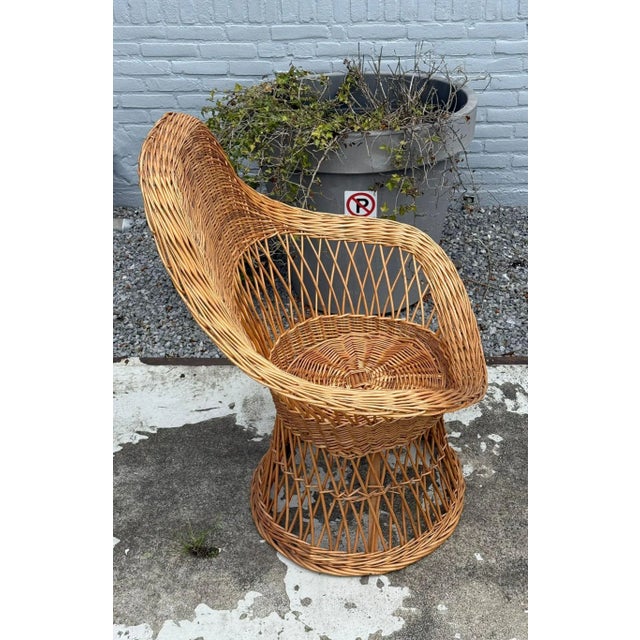 Vintage Wicker Armchair, 1950s For Sale - Image 6 of 15