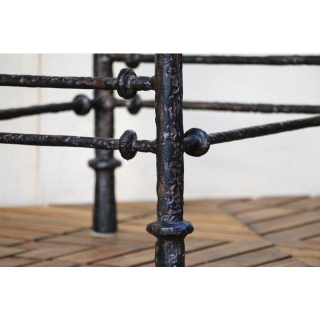 Mid 20th Century Pair of Giacometti Style Sculptural Metal and Glass Side Table For Sale - Image 18 of 18