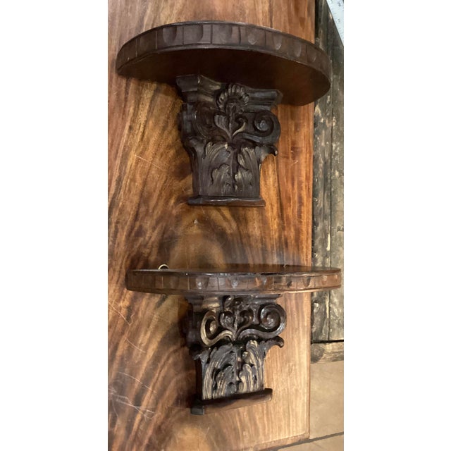 Pr. Wall Brackets From Architectural Salvage 19th C Column Covers For Sale - Image 4 of 4