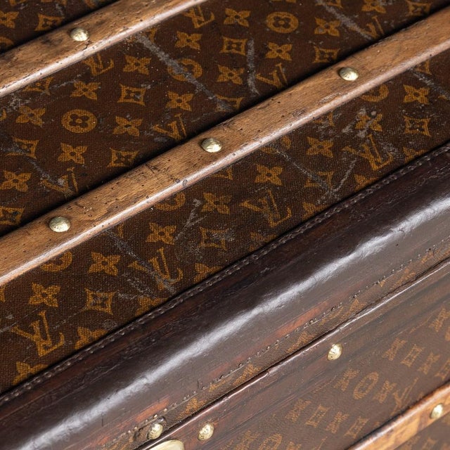 1910s 20th Century Malle Haute Trunk in Monogram Canvas from Louis Vuitton, France, 1910 For Sale - Image 5 of 18