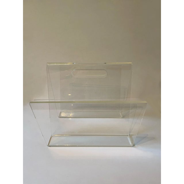 1970’s Clear Lucite Magazine Rack For Sale - Image 9 of 12