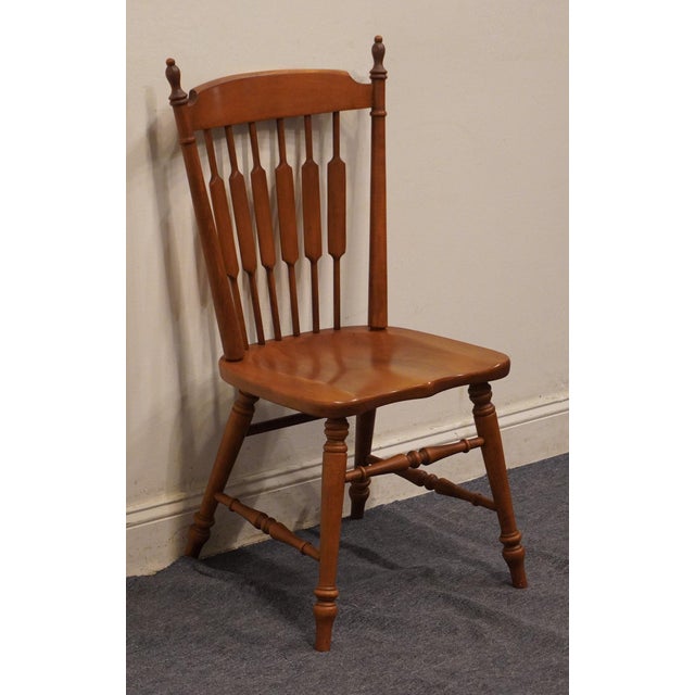 American Tell City Solid Hard Rock Maple Colonial Early American Cattail Back Dining Side Chair 8034 - Andover Finish For Sale - Image 3 of 11