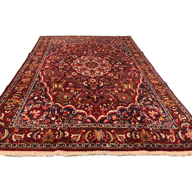 Traditional Vintage Circa 1940 Baktiari Wool Rug 6ft 9in X 10ft 1in For Sale - Image 3 of 7
