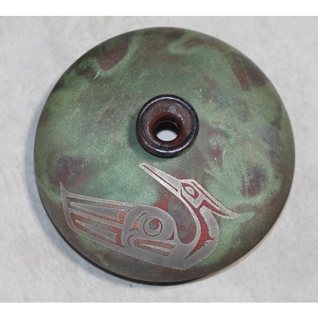 Signed Stephan Roy Raku Pottery Vase For Sale - Image 4 of 7