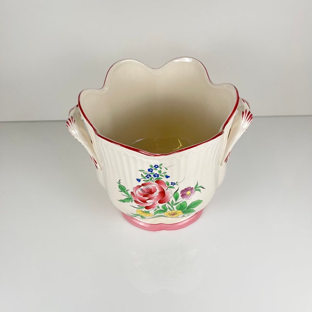 Large Streetlight Model Planter with Pink Pattern from KG Lunéville, 1980s For Sale - Image 3 of 9