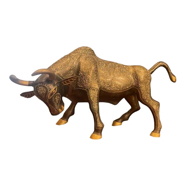 Late 19th Century Brass Bull Sculpture For Sale