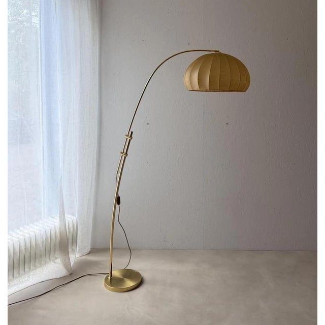 Arc Lamp in Brass from Hustadt Leuchten, 1970s For Sale - Image 4 of 5
