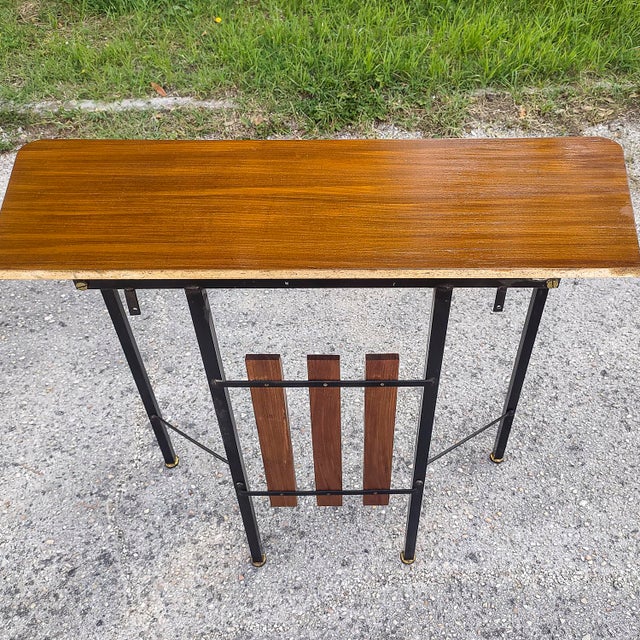 Iron Console Table with Brass Details, 1960s For Sale - Image 18 of 18