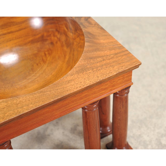 Neoclassical Greco-Roman Walnut Bubinga Rosewood Signed Bowl For Sale - Image 13 of 18