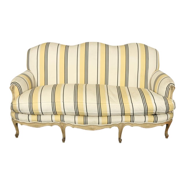 French Louis XVI Jansen Style Striped Sofa For Sale