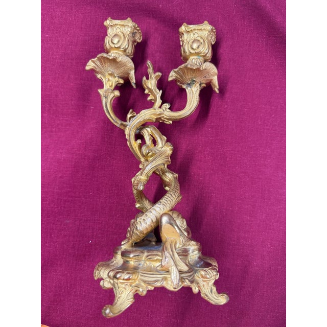 Baroque Late 18th Century French Baroque Guilded Candlestick For Sale - Image 3 of 6