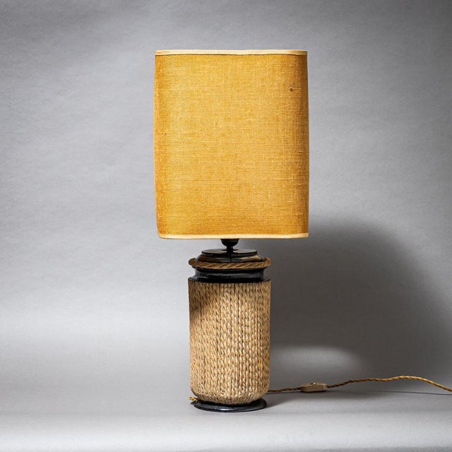 Mid-Century Table Lamp with Rope Decoration For Sale - Image 9 of 9