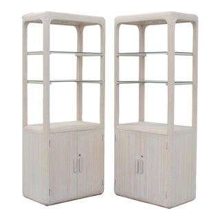 1970's Coastal Pencil Reed Etagere - a Pair For Sale