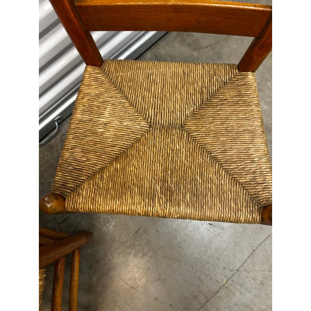 Set of Four Antique Wooden Ladder Back Chairs For Sale - Image 12 of 12