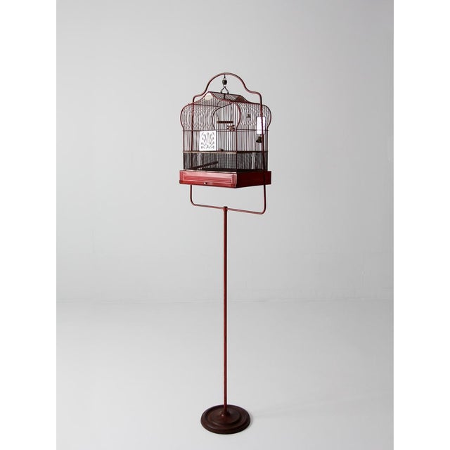 Antique Crown Bird Cage With Stand Chairish