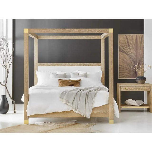 Light Oak Canopy Bed Us King Chairish