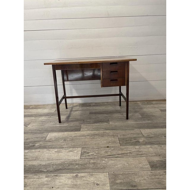Brown Vintage Writing Desk in Wood, 1950s For Sale - Image 8 of 8