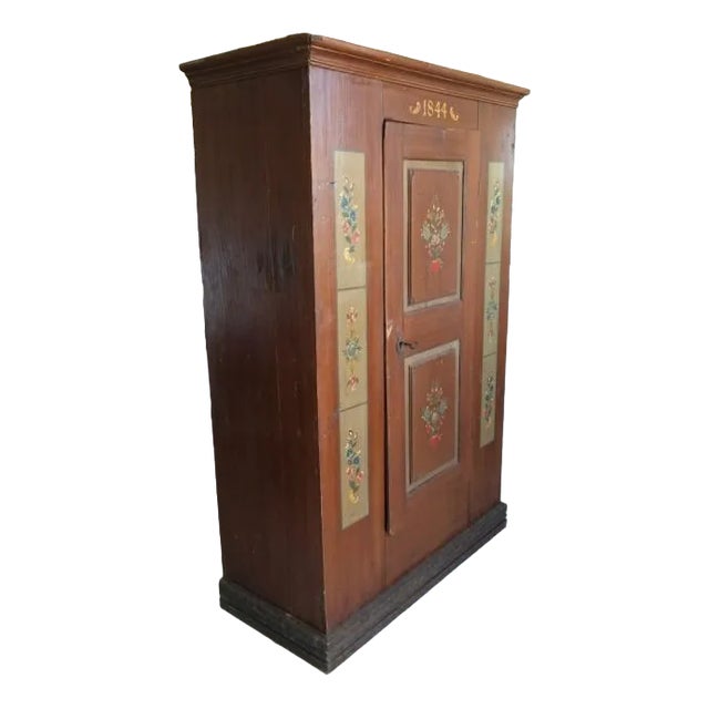 Vintage Painted Farmers Wardrobe For Sale