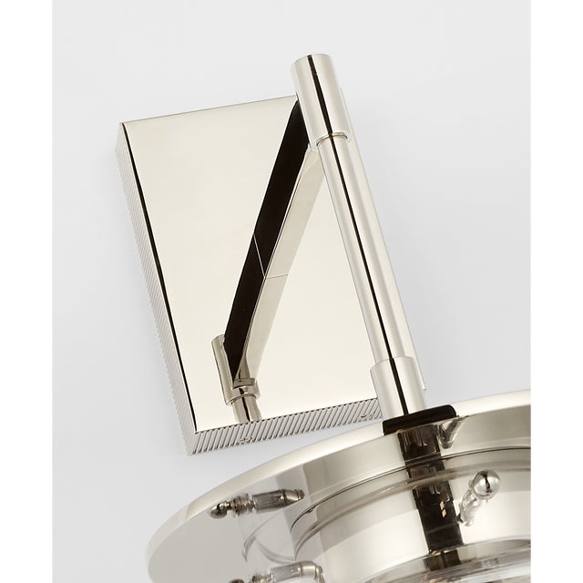 2020s Ray Booth for Visual Comfort Signature Elias 23" Sconce in Polished Nickel with Clear Glass For Sale - Image 5 of 9