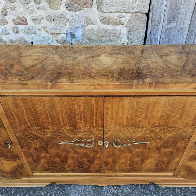 French Art Deco High Gloss Burl Elmwood Buffet, 1930s For Sale - Image 9 of 18
