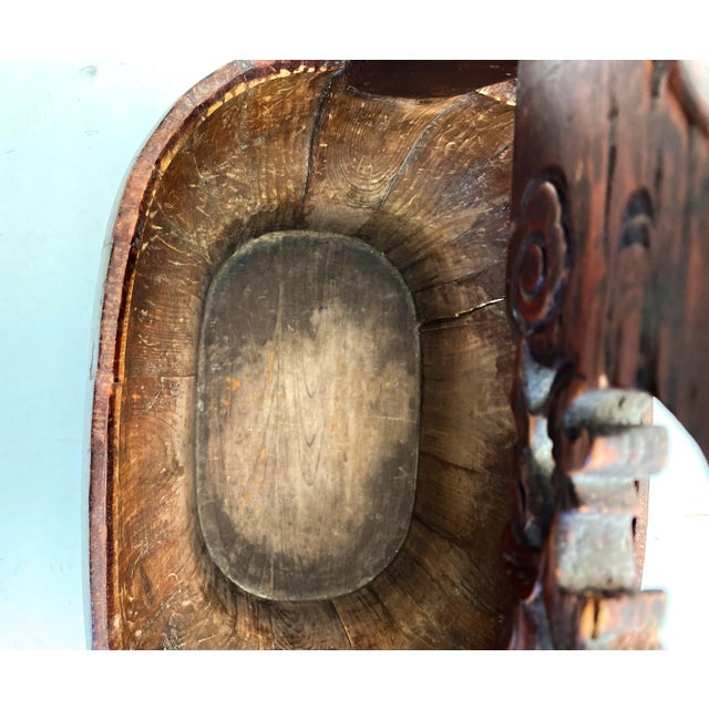 Brown Antique 1910s Chinese Wood Water Bucket For Sale - Image 8 of 10