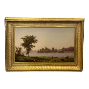 'Hudson River' Oil on Canvas by John Williamson, 1865