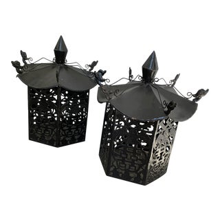 Chinese Pagoda Lanterns - a Pair For Sale