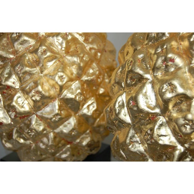 Marbro Italian Ceramic Pineapple Lamps Gold For Sale In Atlanta - Image 6 of 12