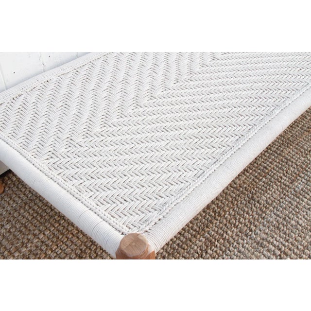 Wood Bleached Wood & White Woven Charpai Coffee Table For Sale - Image 7 of 12