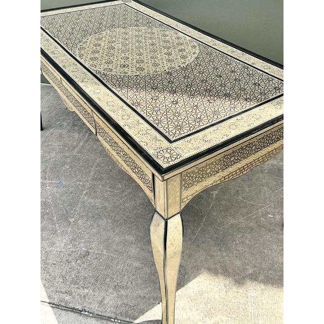 Wood Vintage Moroccan Inlay Writing Desk For Sale - Image 7 of 16
