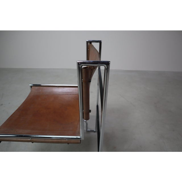 1970s Modernist Chrome and Leather Dining Chairs, 1970s, Set of 6 For Sale - Image 5 of 18